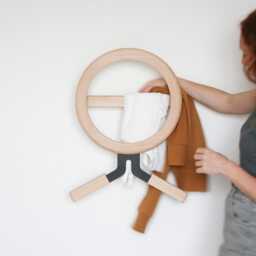 Solid Wood Valet Stand, Wall-Mounted Coat Rack - Modo Black Metal - thumbnail 3