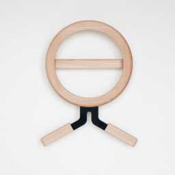 Wall-Mounted Valet Stand in Black Wood & Metal - Modern Coat Rack Space-Saving Clothing Organizer - Modo - thumbnail 2
