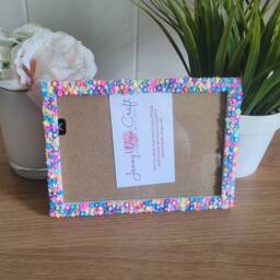 Colourful Floral Star Shaped Fimo Slices Photo Frame 4 X 6 Inches - thumbnail 2