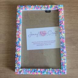 Colourful Floral Star Shaped Fimo Slices Photo Frame 4 X 6 Inches - thumbnail 3