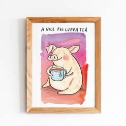 Watercolor Pig Print - Lover Gift, Farmhouse Nursery Decor - thumbnail 2