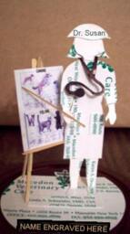 Dr. Vet Business Card Sculpture Veteranarian -Design 8977 Male Or Female