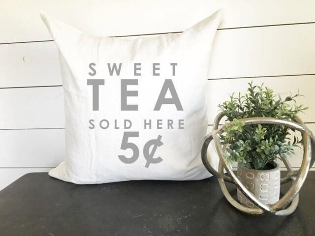 Sweet Tea Pillow - 18 X 18, Home Decor, Cushion, Throw Pillow, Gift, Present, Custom Home, House, Kitchen, South, Southern, Sold