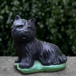 Black Westie Dog Statue Concrete Terrier Yorkie Sculpture Garden Ornament Dog Lover Gift Memorial Decoration Yard Art - thumbnail 4