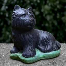 Black Westie Dog Statue Concrete Terrier Yorkie Sculpture Garden Ornament Dog Lover Gift Memorial Decoration Yard Art - thumbnail 1