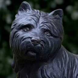 Black Westie Dog Statue Concrete Terrier Yorkie Sculpture Garden Ornament Dog Lover Gift Memorial Decoration Yard Art - thumbnail 2