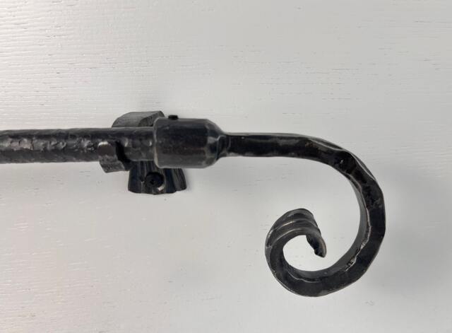 Hand Hammered Wrought Iron Curtain Rod With Scroll Finial, 3/4 - image 1