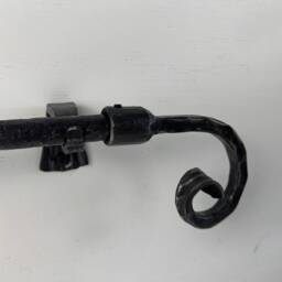 Hand Hammered Wrought Iron Curtain Rod With Scroll Finial, 3/4 - thumbnail 2