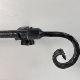 Hand Hammered Wrought Iron Curtain Rod With Scroll Finial, 3/4 - thumbnail 3
