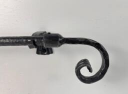 Hand Hammered Wrought Iron Curtain Rod With Scroll Finial, 3/4