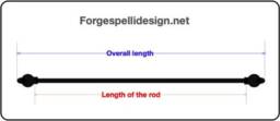 Hand Hammered Wrought Iron Curtain Rod With Scroll Finial, 3/4 - thumbnail 4