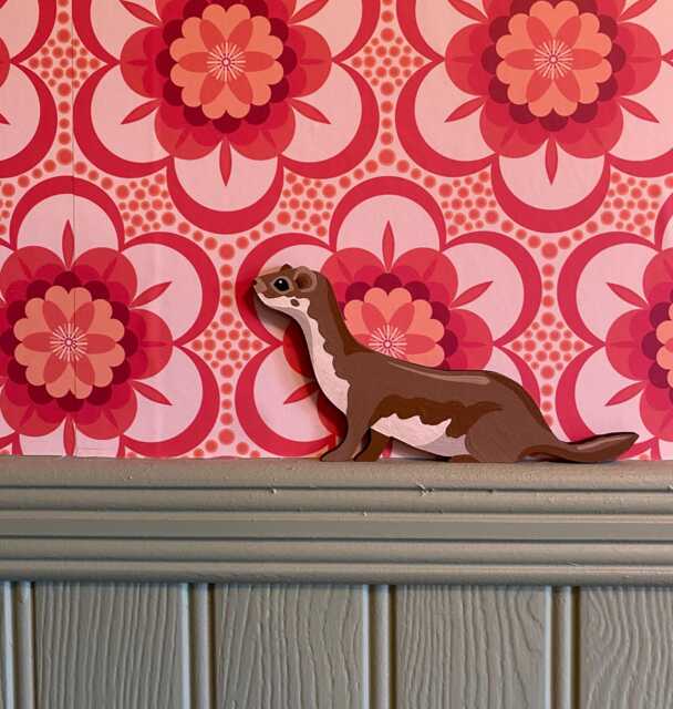 Hand Painted Weasel To Sit On Top Of A Door Frame, Picture Rail, Dado Skirting Board Etc - image 1