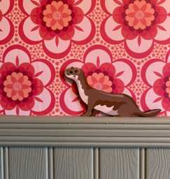 Hand Painted Weasel To Sit On Top Of A Door Frame, Picture Rail, Dado Skirting Board Etc - thumbnail 1