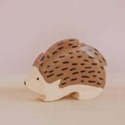 Wooden Hedgehog, Hedgehog Figurine, Little Animal, Montessori Toy, African Animal, Waldorf Porcupine, Christmas Gift, Zoo Toy - thumbnail 2
