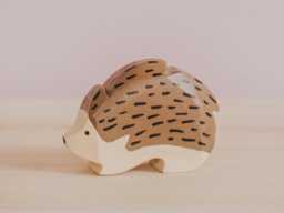 Wooden Hedgehog, Hedgehog Figurine, Little Animal, Montessori Toy, African Animal, Waldorf Porcupine, Christmas Gift, Zoo Toy - thumbnail 1