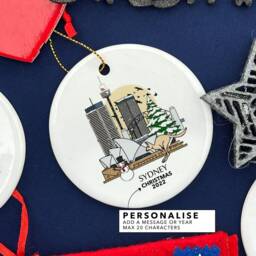 Sydney Australia Personalised Christmas Tree Ceramic Ornament Decoration Xmas Bauble Gift Present Festive Decor Home Holiday Custom - thumbnail 2
