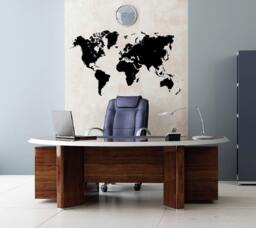 "Global Atlas Map Vinyl Wall Decal - 75""W X 43"