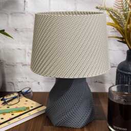 Spiral Weave Table Lamp - Various Colour Options Modern 3D-Printed Home Lighting Art-Deco Style Desk