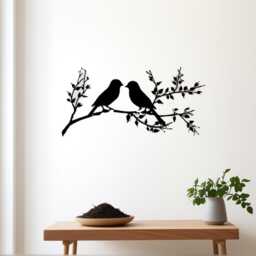 Custom Metal Wall Art - Birds On A Branch Decor, Bird Lovers Gift, Metal Garden Art, Metal Tree Art, Outdoor Home Decor, Birds - thumbnail 3