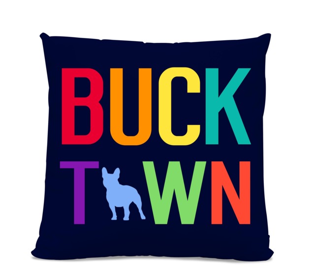 Bucktown French Bulldog Pillow - Home Decor Frenchie Pillow Chicago Neighborhood Dog Gift - image 1