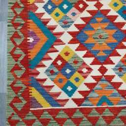 Classic Rug, Handmade Artisan Afghan Turkish Scandinavian Navajo Bohemian Wool Flatweave Multicolour Kilim Rug 154x104 cm - thumbnail 4