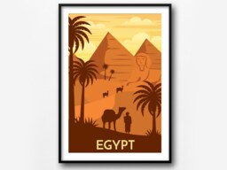 Egypt Travel Poster Retro City Art Print - thumbnail 1