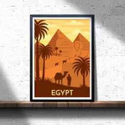 Egypt Travel Poster Retro City Art Print - thumbnail 3