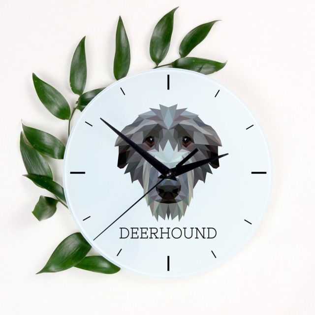 A Clock With A Scottish Deerhound Dog. New Collection The Geometric Dog - image 1