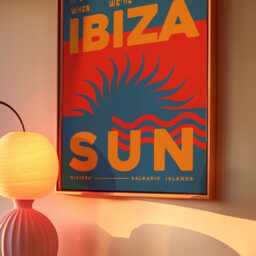Ibiza Print - Holiday Poster Wall Art A5 A4 A3 Sun Bold Typographic Decor Destination Summer Retro Boho - thumbnail 3