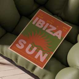 Ibiza Print - Holiday Poster Wall Art A5 A4 A3 Sun Bold Typographic Decor Destination Summer Retro Boho - thumbnail 2