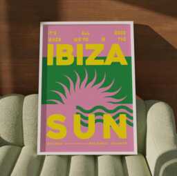 Ibiza Print - Holiday Poster Wall Art A5 A4 A3 Sun Bold Typographic Decor Destination Summer Retro Boho - thumbnail 1
