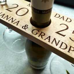 Grandparents Wine Holder, Butler, Wooden Bottle & Glass Promoted To - thumbnail 3