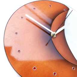 Oversized Orange Funky Glass Clocks Unique Wall Clock - thumbnail 3