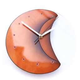 Oversized Orange Funky Glass Clocks Unique Wall Clock - thumbnail 2
