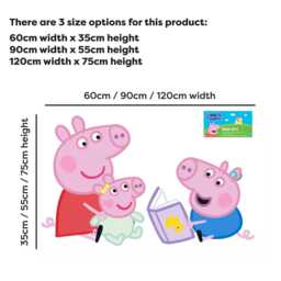 Peppa Pig Wall Sticker - & George Reading To Baby Evie Decal Kids Art - thumbnail 3