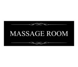 Massage Room Sign Black & White Acrylic Door Plaque