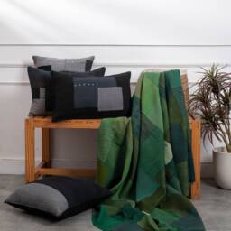 Landscape Fray Handmade Vintage Kantha Throw - Green - thumbnail 2
