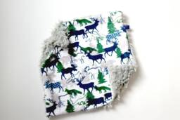 Dream Lovie. Security Blanket. Personalized Lovey. Faux Fur Navy Elk. Mini Baby Minky Shower Gift - thumbnail 1
