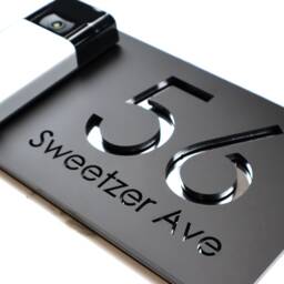 K Smart Sign - Bellissima Db Ring Nest Video Wifi Doorbell Laser Cut Matt Black & Chrome Silver Mirror Floating House - thumbnail 1