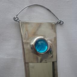 Wall Mirror. Macintosh Rose Design. Small Hanging Pewter Edged - thumbnail 4