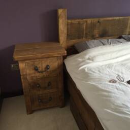 Rustic Solid Pine 3 Drawer Bedside Cabinet - thumbnail 2