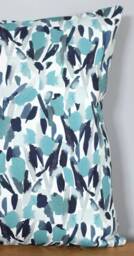 Abstract Floral Cushion Cover, Teal Blue Botanical Pattern, 40cm To 50cm Square Sizes, Handmade By Vivid Shades - thumbnail 3