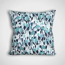 Abstract Floral Cushion Cover, Teal Blue Botanical Pattern, 40cm To 50cm Square Sizes, Handmade By Vivid Shades - thumbnail 1