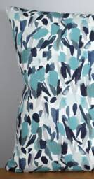 Abstract Floral Cushion Cover, Teal Blue Botanical Pattern, 40cm To 50cm Square Sizes, Handmade By Vivid Shades - thumbnail 2