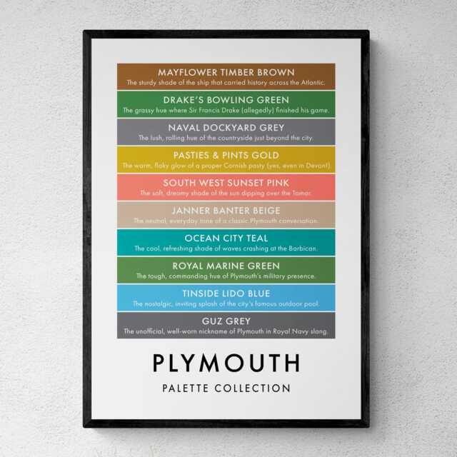 Plymouth Funny Colour Palette Print, Poster Wall Art - image 1