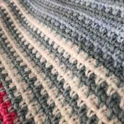 Handmade Striped Crochet Throw - thumbnail 3