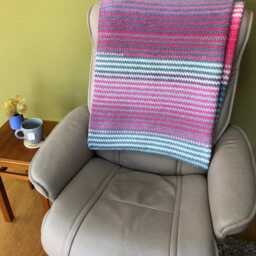 Handmade Striped Crochet Throw - thumbnail 2