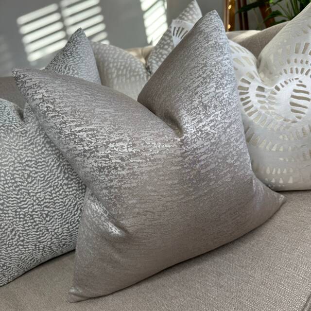 Decorative Cushion Cover, Scatter Cushion, Sofa Pillow Textured Taupe Design, Size 18 - image 1