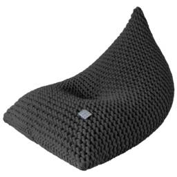 Chunky Knit Graphite Bean Bag Hand-Knitted Cotton Cord Soft Furnishing - thumbnail 2