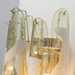 Murano Glass Sconce - Five Green Petali Mid-Century Italian Wall Mounted Light - thumbnail 4